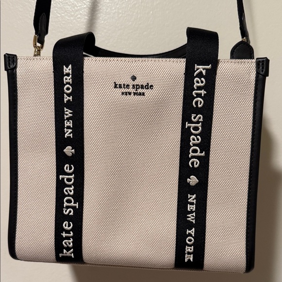 kate spade Handbags - Kate Spade Black and Cream Tote